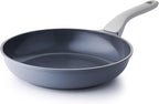 PRICUSIS Nonstick Ceramic Frying Pan, 8/10/12 Inch Non Toxic Skillet, Egg & Omelet & Chef's Pan, Induction Compatible & Oven Safe, Dishwasher Safe,PTFE PFAS & PFOA Free (10 Inch, Gray)
