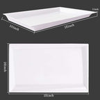 Supernal 12pcs White Plastic Serving Trays,15''X10'' Decorative Serving Trays,Slanted Rectangle Platter,Plastic Fast Food Tray,Wedding Platter Party Trays,Disposable Serving Party