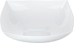 Restaurantware Moderna 32 Ounce Fancy Plastic Bowls 10 Square Disposable Salad Bowls - Durable Heavy-duty White Plastic Bowls For Warm And Cold Foods