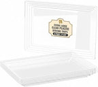 6 Pack Extra Large Plastic Serving Trays for Party - 16 x 11 Clear Plastic Tray - Heavy Duty Trays for Food - Rectangular Party Serving Trays and Platters (Clear)