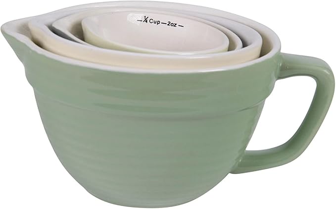 Creative Co-Op Batter Bowl Shaped (Set of 4 Sizes) Measuring Cups, Multicolor, 6.5 x 5