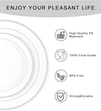 bUCLA 600pcs Silver Plastic Dinnerware Set for 100 Guests - Silver Christmas Dinnerware Set Disposable for Party - Include 100 Dinner Plates,100 Dessert Plates,100Cups,100 Knives,100 Forks,100 Spoons