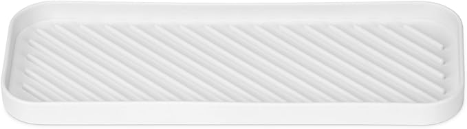 DecorRack Sponge Holder for Kitchen Sink, Bathroom and Kitchen Sink Organizer, Flexible & Durable Soap Dish for Any Countertop (White, 1 Pack)