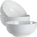 60 oz Large Pho Soup Bowls, Large Ramen Bowls, Off-White Big Ceramic Bowls Set of 3, 8 Inch