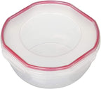Sterilite Ultra-Seal 2.5 Qt Bowl, Airtight Food Storage Container, Plastic, Latching Lid, Microwave and Dishwasher Safe, Clear With Red Gasket, 1-Pack