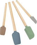Silicone Spatula Set, Food Grade Rubber Spatula-4 Piece Nonstick Rubber Spatulas, Spoonula, Jar Scraper for Cooking, Baking, Mixing, Frosting - Heat Resistant Up to 600°F (4 Pcs Spatula Colorful)
