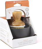 Full Circle Bubble Up Soap Dispenser & Dish Brush Set, Black & White (Pack of 4)