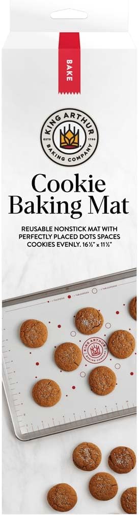 King Arthur Baking Company Cookie Mat, Oven Safe Silicone Reusable Baking Mat, For Precise Cookie Dough Spacing And Placement, Fits Half-Size Pans