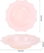 COLOSUS Pink Plastic Party Bowls (60 Pack) 12 Oz Disposable Soup/Salad Bowl, Fancy Shatterproof Dinnerware for Easter, Catering, Holidays, Weddings, and Everyday Use,Easter Day