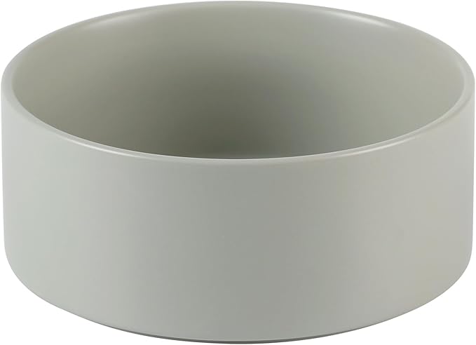 Havniva Ceramic Dog Bowl, Food and Water Bowl for Medium Breed Dog, Pet Bowl for Replacement (7.3 inch, Single Bowl, Grey)