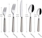 ANNOVA Silverware Set Stainless Steel Colorful Tableware Kitchen Flatware Set Utensils, Includes Dinner Knives, Forks, Spoons, Salad Forks & Dessert Spoons (Wood, 20 Pieces)