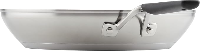 KitchenAid 71025 Stainless Steel Frying Pan/Skillet, 12 Inch - Brushed Stainless Steel