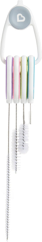 Munchkin® Details™ Bottle and Cup Cleaning Brush 4 Piece Set with Key Ring,(Pack of 12)