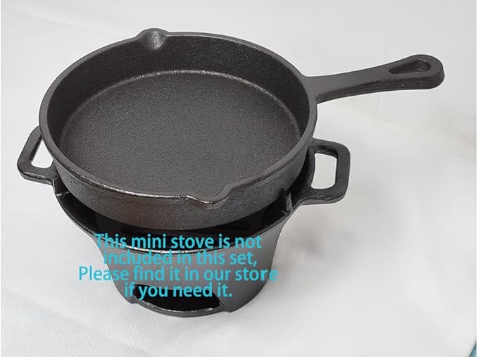 HAWOK Cast Iron Mini Skillet, Round Pan, Mini Server, DIA.5.3 inch, Black