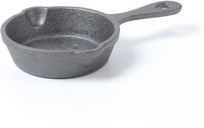HAWOK Cast Iron Mini Skillet DIA.2.8 inch Round Black…
