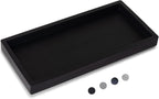 Bathroom Trays for Counter, Slicone Vanity Trays for Bathroom, Rectangle Sponge Holder for Kitchen Sink - Black