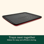 Cuisinart CPK-210 Grilling Prep and Serve Trays, Black and Red Large 18” x 14.5”