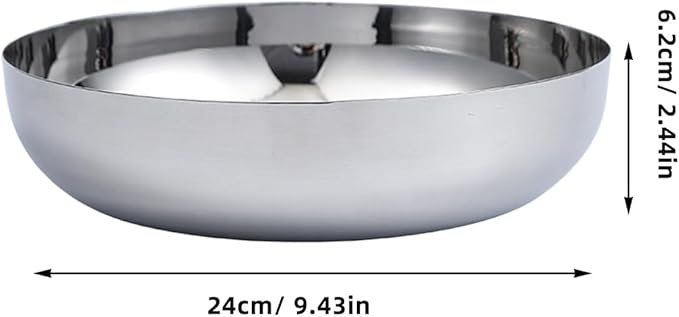 CALLARON 75oz Stainless Steel Mixing Bowls - 9.4 inch Large Metal Serving Bowl, Non-Slip Silver Decorative Bowl for Salad, Pasta, Soup, Fruit, Dishwasher Safe