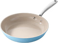 Redchef Ceramic Frying Pan Nonstick, Medium Skillet for Sautéing & Searing, Non-Toxic Cookware, Stay Cool Handle, Induction & Oven Safe Design, PTFE & PFAS & PFOA Free, Sea Salt Blue, 9.5 Inch