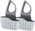 Elegantcharm EC Kitchen Sink Caddy Sponge Holder Plastic Hanging Ajustable Strap Faucet Caddy with Holes