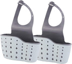 Elegantcharm EC Kitchen Sink Caddy Sponge Holder Plastic Hanging Ajustable Strap Faucet Caddy with Holes