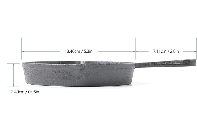 HAWOK Cast Iron Mini Skillet, Round Pan, Mini Server, DIA 5.3inch, 12 Pcs, Black