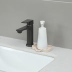 MicoYang Silicone Bathroom Soap Dishes with Drain Spout-Bathroom and Kitchen Sink Organizer,Sponge Holder,Dish Soap Tray,Perfect for Dispenser,Scrubber,Bottle,Cup on Sink or Counter-Tapioca 4.9"×3.2"