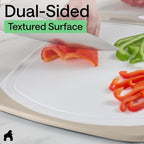GORILLA GRIP BPA-Free Reversible Kitchen Cutting Board Set of 3, US Designed, Nonporous, Juice Grooves Catch Liquid, Slip Resistant Border, Dishwasher Safe, Durable Large Food Chopping Boards, Almond