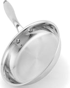 Stainless Steel Pan 8 Inch，Non-Toxic PFAS, PFOA & PTFE Free, Compatible With All Cooktops & Induction Safe, Oven Safe Pan for Searing & Sautéing, Long Lasting Cookware. (8 Inch)