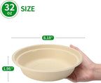 bloomoon 100 Pack 32 oz Large Round Paper Bowls for Salad, Pasta, Burrito, Lunch and Snack, Heavy Duty 32 oz Disposable Bowls for Party and Catering