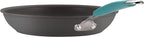 Rachael Ray Cucina Hard Anodized Nonstick Cookware Pots and Pans Set, 12 Piece, Gray with Blue Handles