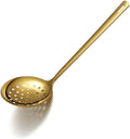 Gold Skimmer, Berglander Metal Strainer With Titanium Gold Plating, Kitchen Cooking Skimmers For Non-Stick Cookware, Dishwasher Safe, Easy to Clean