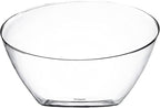 Posh Setting Clear Serving Bowls Small Hard Plastic Candy Bowl for Weddings, Buffet, Offices, Disposable Small Angled Bowls for Party's, Salads, Snacks and Fruit Bowl 5 Pack