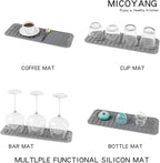 MicoYang Silicone Dish Drying Mat for Multiple Usage,Easy clean,Eco-friendly,Heat-resistant Silicone Mat for Kitchen Counter,Sink,Bar,Bottle,or Cup Grey M 17 inches x 6 inches