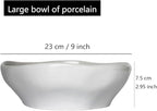 9" Serving Bowls, Large Oval Serving Dishes for Wedding and Dinner Parties, 42 Oz for Salad, Side Dishes, Pasta, Microwave & Dishwasher Safe