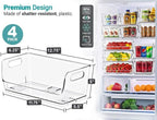 Sorbus Stackable Storage Bins Open Front, Clear Stackable Storage Bins, Pantry Bins for Storage and Organization, Acrylic Stackable Bins for Kitchen, Clear Pantry Organizer Bins (Small Wide 4 Pack)