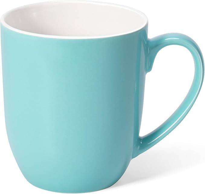 Urbanstrive 16 oz Large Coffee Mugs Set of 6 Ceramic Coffee Mug White Coffee Cups Tea Cups Idea Gift for Women Men House Warming Gifts New Home Office, Blue 6 Pack