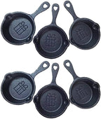 HAWOK Cast Iron Mini Skillet with wishing card gift bag DIA. 2.75 inch Set of 6 Black…