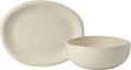 Bloomhouse - Two Time Oprah's Favorite Things Winner - Corsica Clay 2-Piece Serving Set – Oval Platter and Bowl in Sea Salt White, Durable Stoneware for Entertaining & Everyday Use