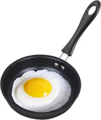 4.7inch Mini Non-Tick Egg Pan, One Egg Frying Pan, Gas/Induction Compatible Small Pan with Handle for Omelet, Pancake & Camping, RV Use(COLOR:Black)
