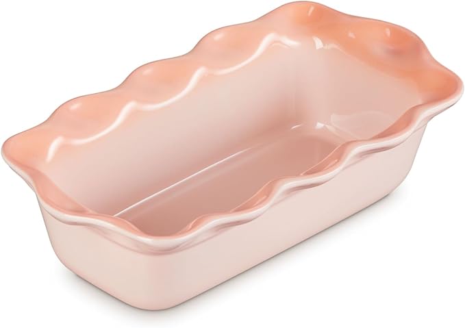 Le Creuset Stoneware Heritage Fluted Loaf Pan, 9", Peche