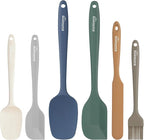NileHome Silicone Spatula Set, 6 Pieces Food Grade Kitchen Utensils with Silicone Brush Heat Resistant Dishwasher Safe BPA-Free Rubber Spatula for Scraping, Baking, Cooking, Mixing-Forest Style