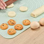 Silicone Pastry Mat 28"*20" Extra Thick Non Stick Baking Mat Food Grade Silicone Dough Rolling Bake Mat with Edge Heightening Green