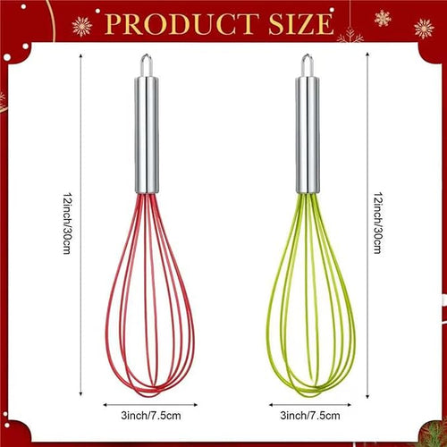 24 Sets 12 Inch Whisks Bulk DIY Fillable Whisk Gifts Colored Silicone Whisks for Cooking Heat Resistant Egg Beaters for Candy Holder Party Favors