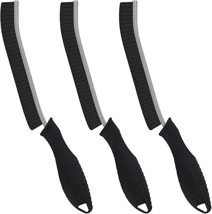 FOOGWEE Hard Bristle Crevice Cleaning Brush - Home Cleaning Tools, Multi-Purpose Crevice Supplies for Kitchen, Bathroom, Toilet, Window, Vehicle, Faucets, Grout, Home (3, Black)