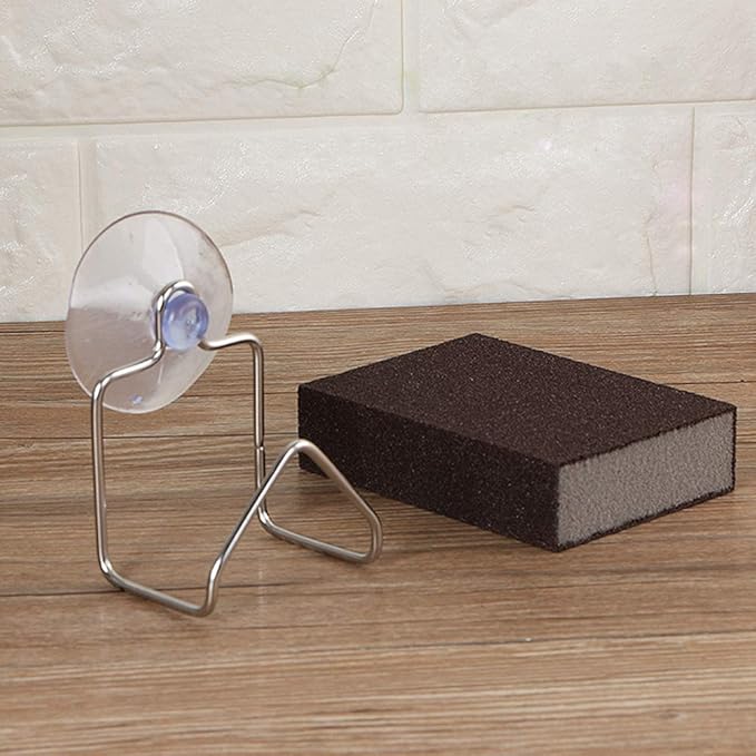 Stainless Steel Kitchen Sink Caddy Sponge Holder with Suction Cups Kitchen Organizer Rack (size:7.4cm x 6cm)