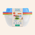 Bentgo Easyboxes Salad-to-Go Containers - 8-Piece Set: 4 Bowls, Leak-Proof Dressing Cups Built-In & 4 Fitted Lids Seal in Freshness; Reusable/BPA-Free for Salad, Pasta, & Cereal (Classic)