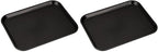 Carlisle FoodService Products Cafe Plastic Fast Food Tray, 14" x 18", Black (Pack of 2)
