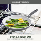 GreenPan Dover Healthy Ceramic Nonstick, 12 Piece Cookware Pots and Pans Set, PFAS-Free, Dishwasher Safe, Comfort Grip Handle, Gray