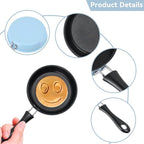 Nonstick Frying Pan 4.9 Inch (12.5cm) Round Egg Pan One Egg Fry Pan Egg Pancake Maker Omelet Mini Dishwasher Safe Cookware Small Egg Skillet, PFOA Free, Portable Pan for Stove Gas Induction Hob